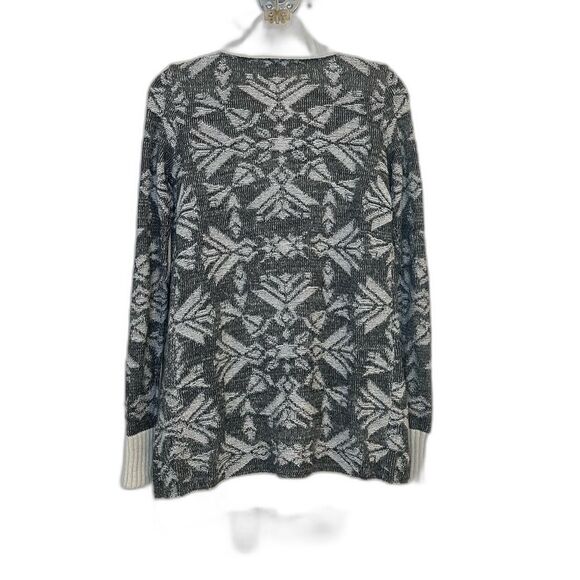 Mudd Cream and Gray Long Sleeve Open Front Cardigan Sweater Size Small - Picture 3 of 4